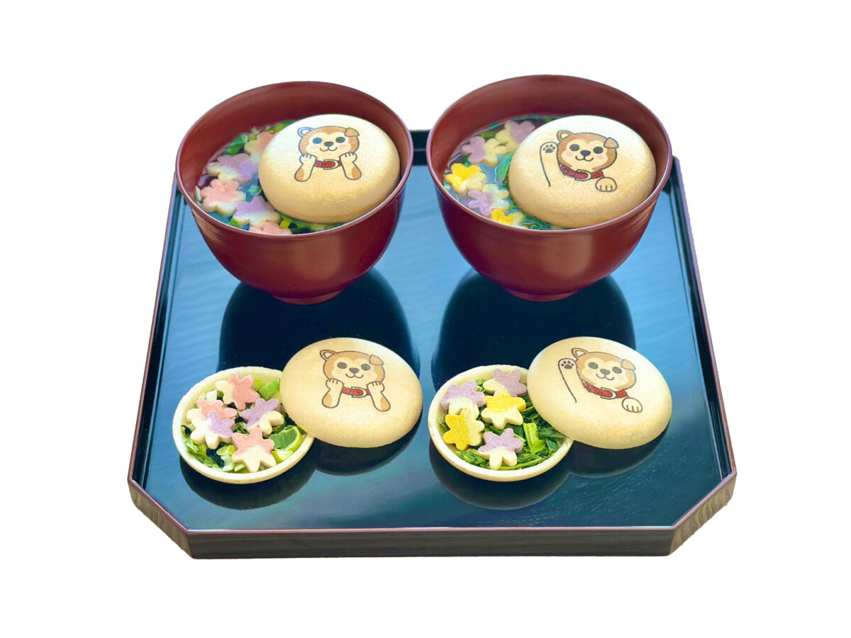 東横ハチ公をもなかに描いた加賀麩 不室屋のお吸い物とお味噌汁