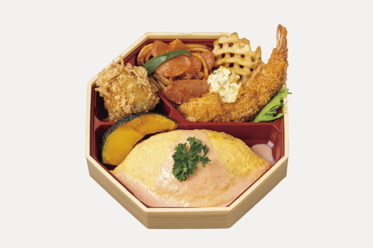 明太クリームオムライスとリッチクリームコロッケの御膳