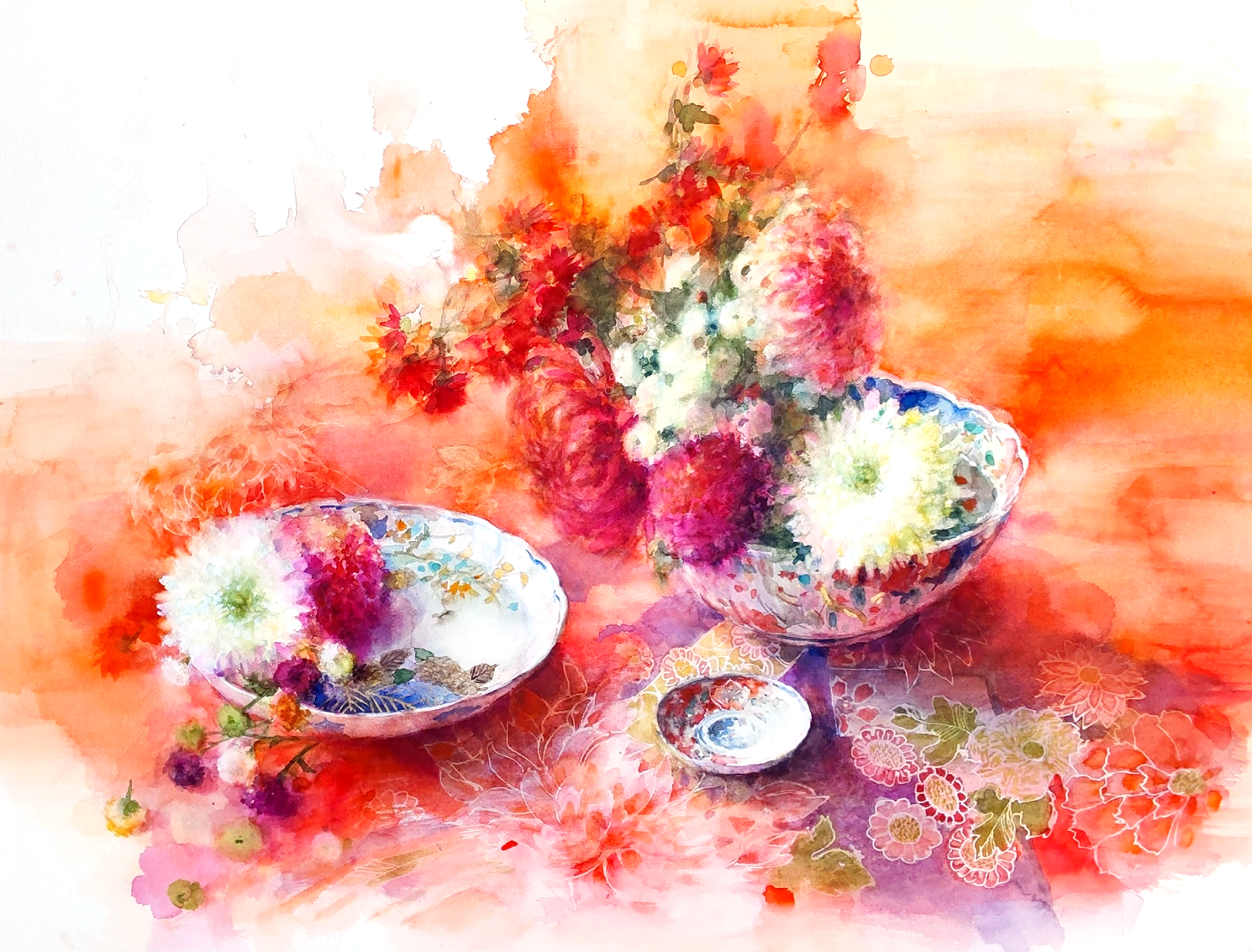 絵画「薄氷溶けて午後の陽だまり」　水彩画 絵画「薄氷溶けて午後の陽だまり」水彩画