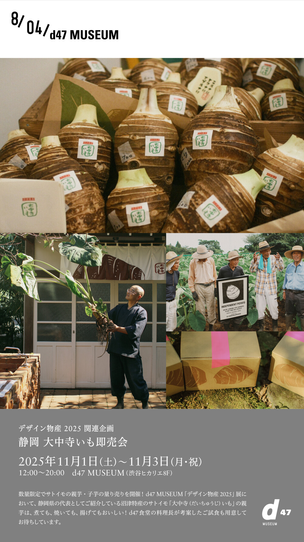 3日間限定！沼津サトイモの親芋・子芋の量り売りを開催！